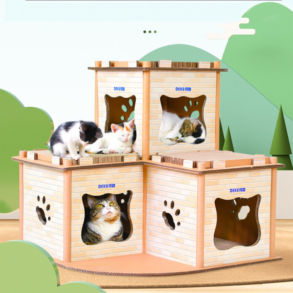 개과천선 어몽드 포우타 고양이 스크래쳐 하우스 발톱관리 다묘용 스트레스 해소 - 상세 이미지 2