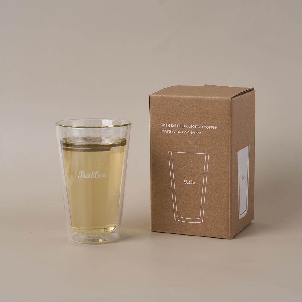 발르 더블월 글라스 이중 내열 유리컵 유리잔 500ml - 상세 이미지 2