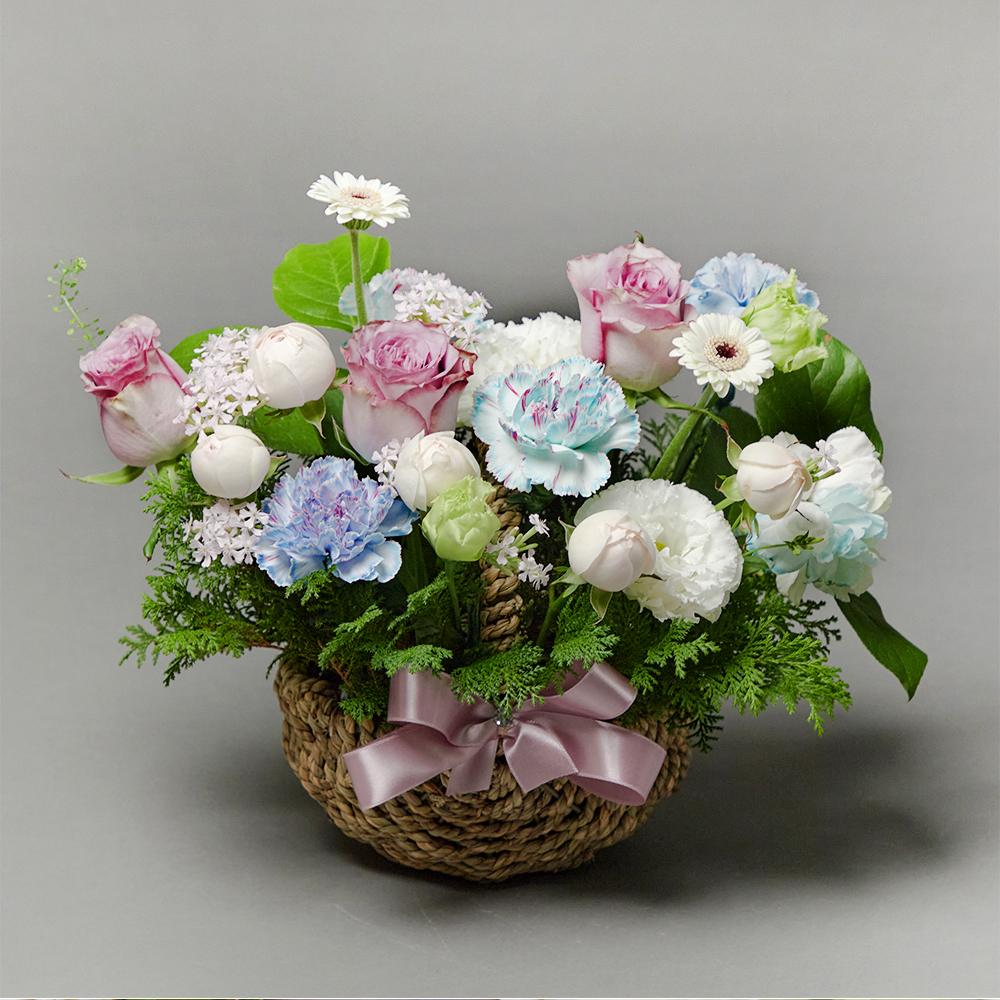 블루 카네이션 혼합 플라워 꽃바구니 생화 꽃다발 생일선물 어버이날 상견례 전국당일 꽃배달