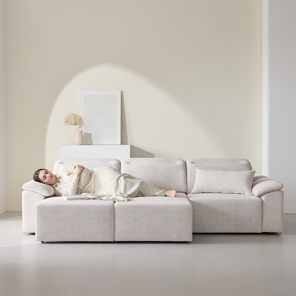 코모 모션 슬라이드 리클라이너 패브릭 4인 쇼파