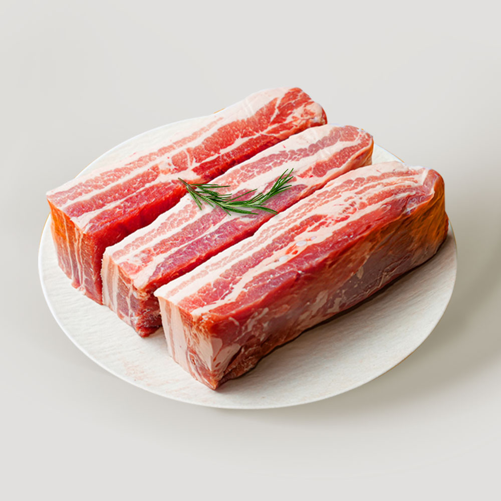 설렘한입 삼겹살 1Kg 구이 대패 수육 보쌈용 냉동 통삼겹 : 설렘한입