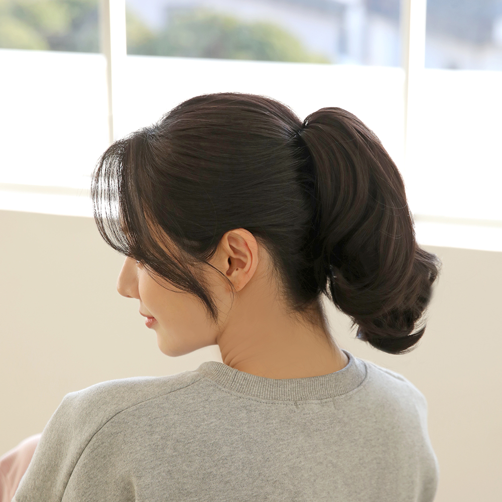 포니테일 가발 집게 머리 달비 숏레이어드 세팅펌 - 상세 이미지 3
