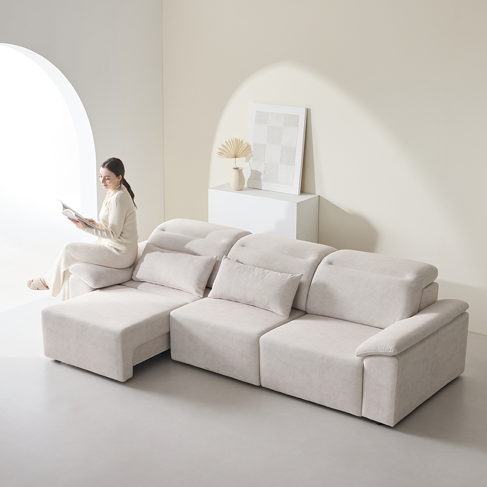 코모 모션 슬라이드 리클라이너 패브릭 4인 쇼파