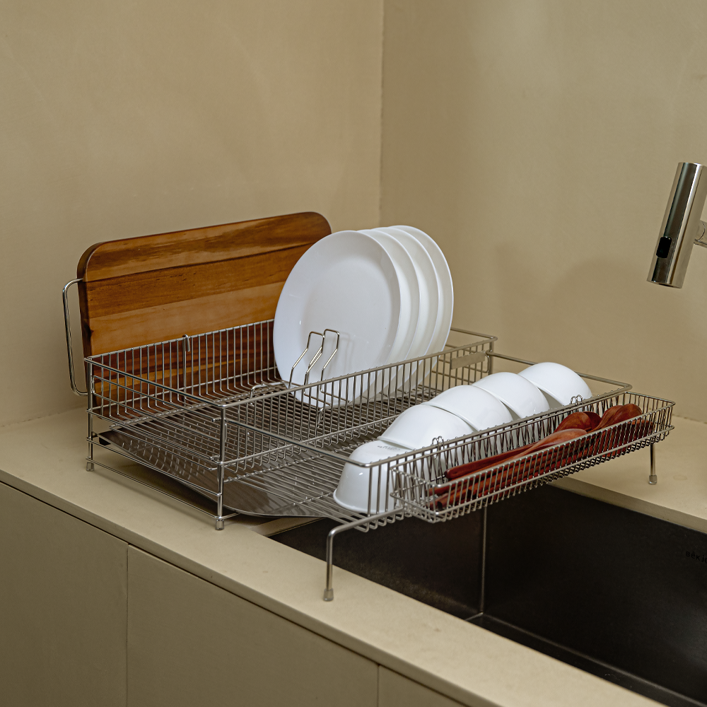 올스텐 304 식기 건조대 싱크대 선반 물빠짐 설거지 확장형 거치대 그릇 건조대 기본형
