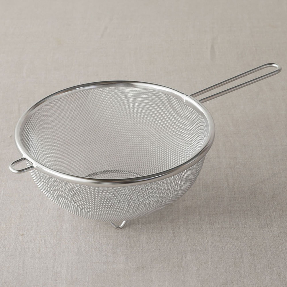 아이자와공방 다리받침 스트레이너 물빠짐 스틸 손잡이 채반 20cm, 1개 - 상품 이미지