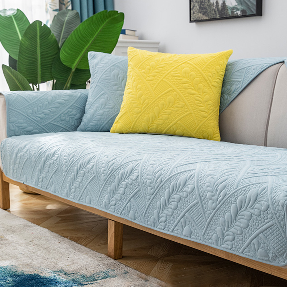 넓은 쇼파패드 4인용 순면 돌 소파매트 토퍼 덮개 커버 카우치 사계절 화이트 90x240