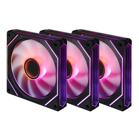 몬스타 가츠 XF120 4페이스팬 리버스 (3팩, 블랙)