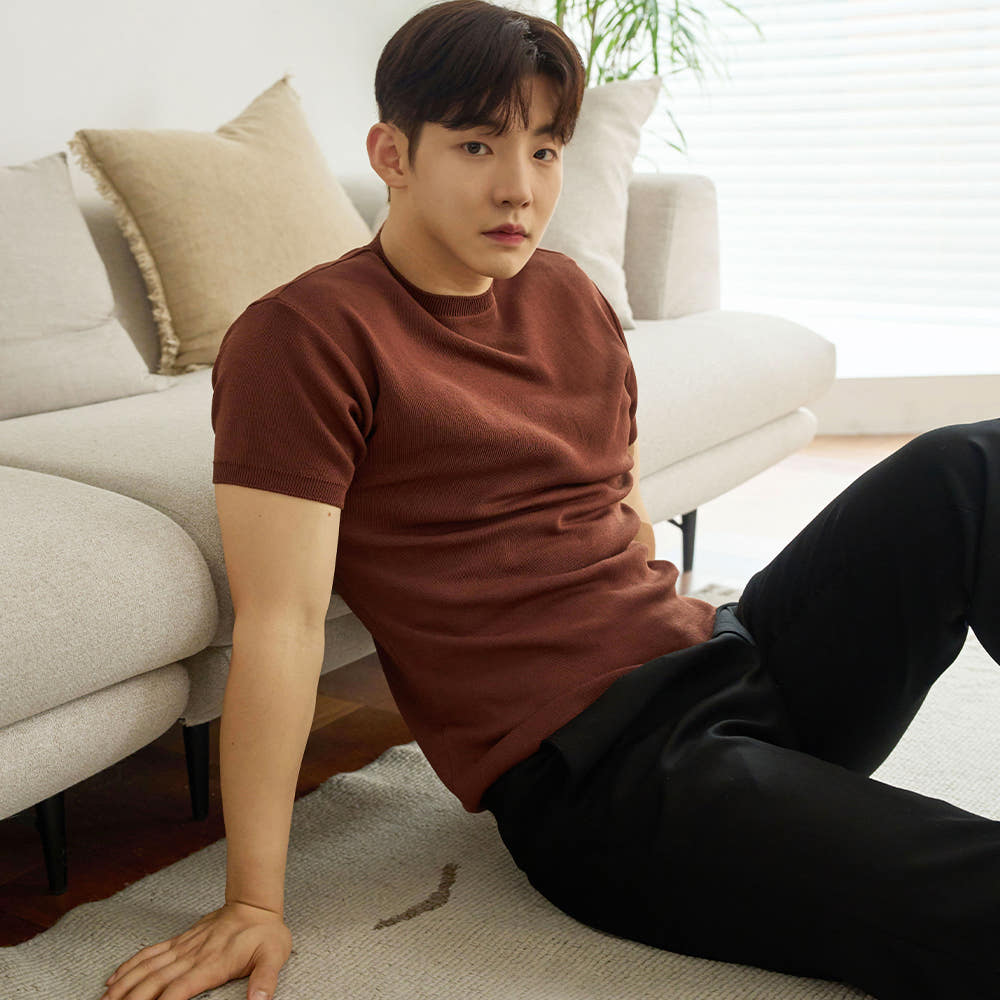 핵쿨남 어깨 넓어보이는 남자 머슬핏 반팔 아이스 쿨링 티셔츠