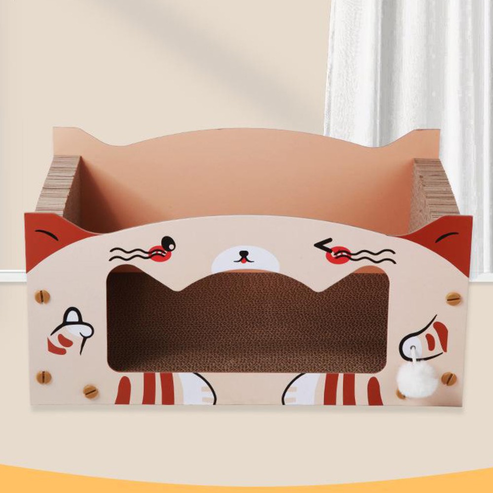 개과천선 어몽드 부크 고양이 스크래쳐 발톱관리 스트레스 해소 고밀도 골판지 숨숨집 터치볼 - 상세 이미지 2