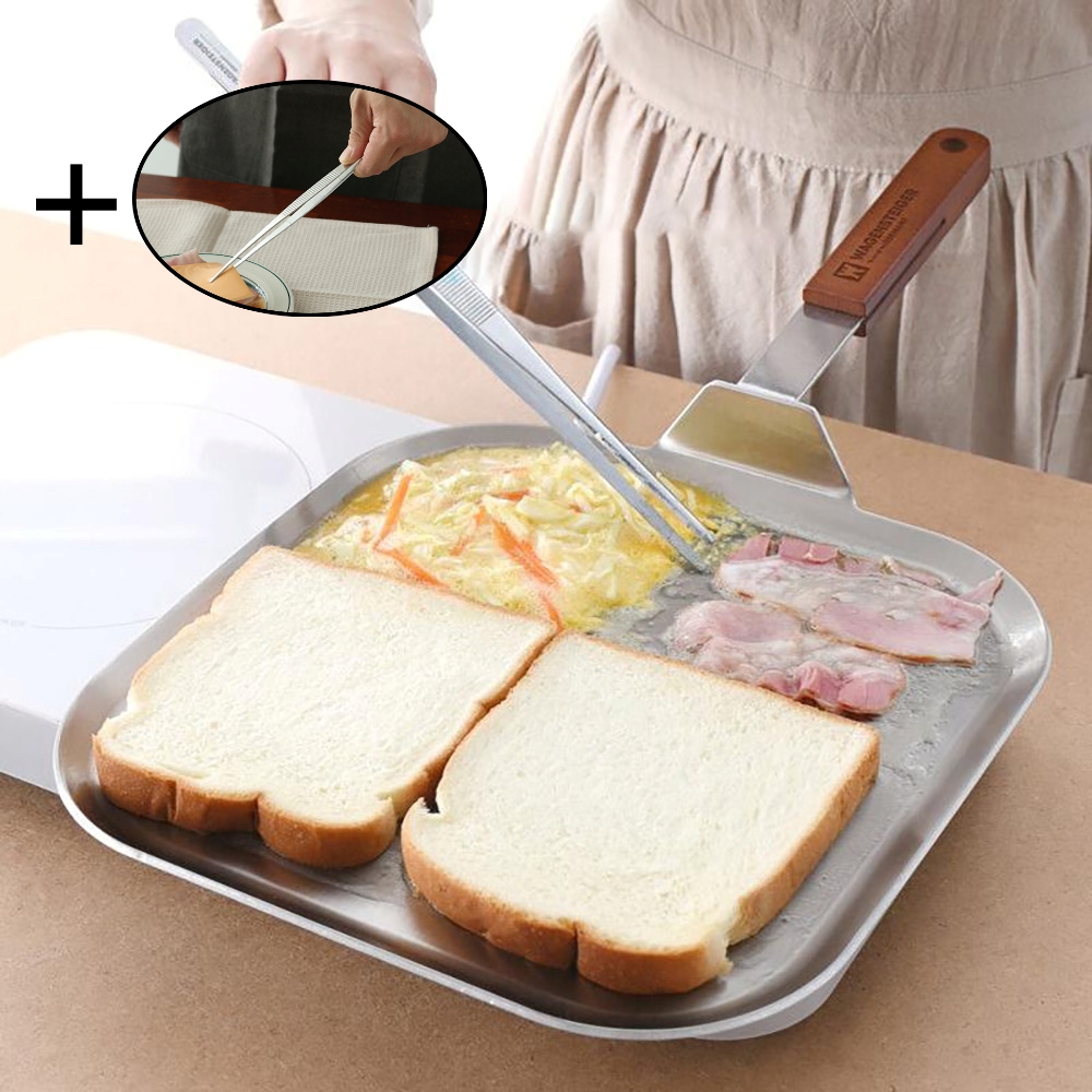 바겐슈타이거 스텐 통3중 인덕션 사각후라이팬 샌드위치 에그 토스트팬