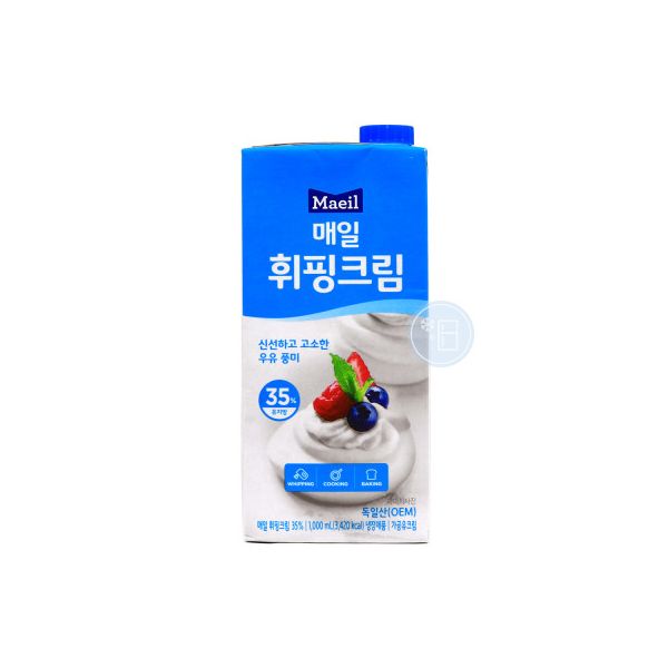 매일유업 매일 휘핑크림(유지방35) 1L 냉장 : 백운유통