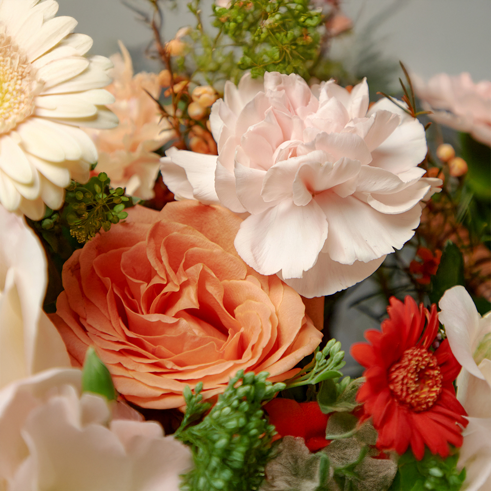 다홍빛 오렌지 플로라 플라워 꽃다발 생화 꽃바구니 생일 기념일 발렌타인데이 전국꽃배달