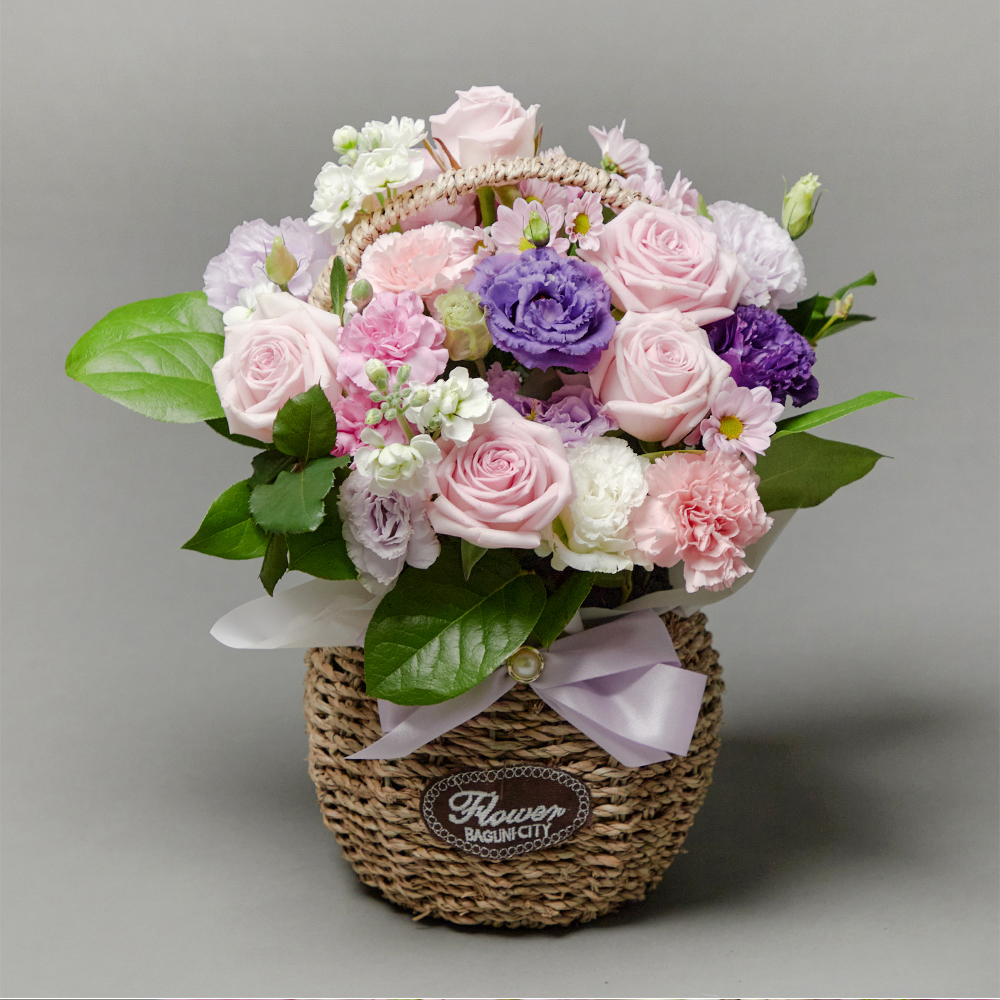 리시안셔스 플로라 혼합 플라워 꽃다발 생화 꽃바구니 생일 기념일 발렌타인데이 전국꽃배달
