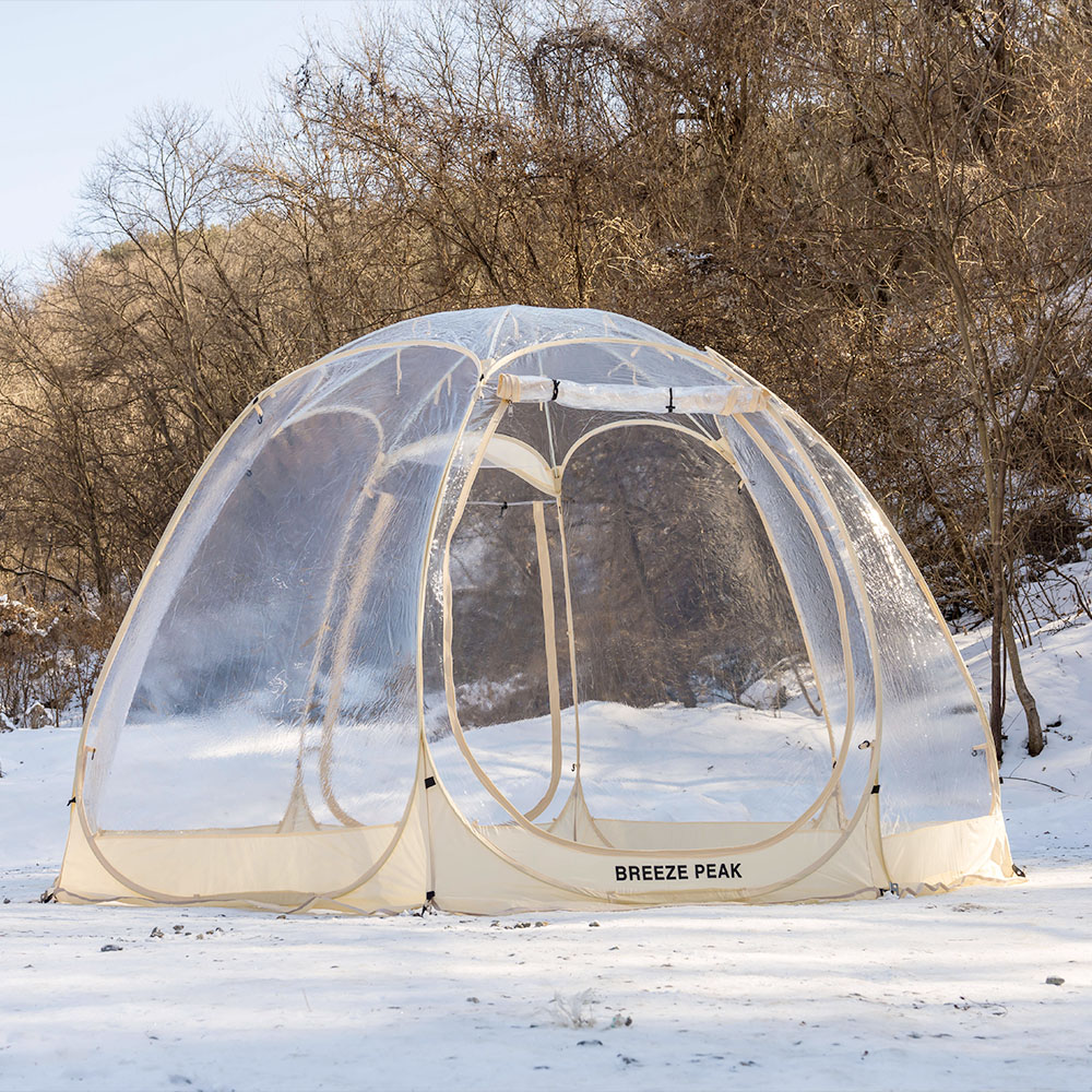 원터치 투명 돔 텐트 팝업텐트 호박 쉘터 우레탄창 초대형 6면