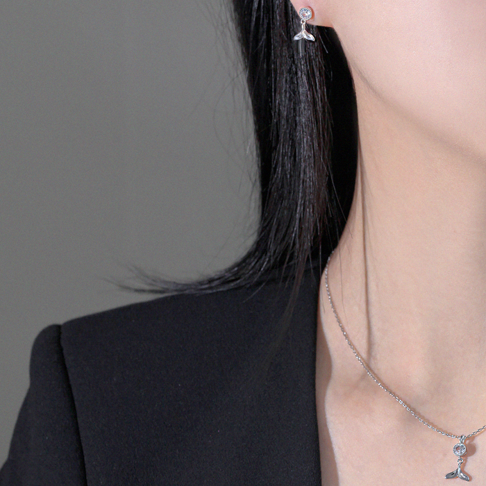 14K G.F 웨일 꼬리 SET 귀걸이/목걸이 SET0447 - 상세 이미지 3
