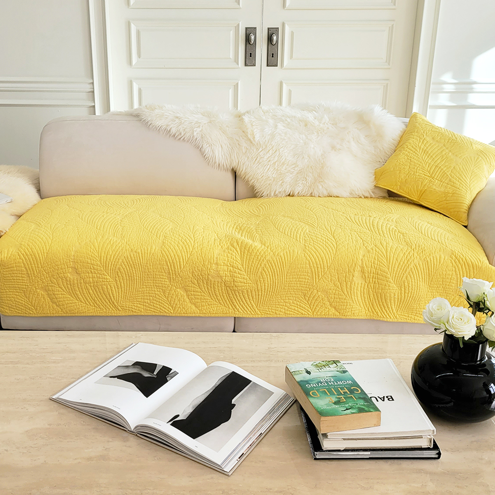 넓은 쇼파패드 4인용 순면 돌 소파매트 토퍼 덮개 커버 카우치 사계절 화이트 90x240