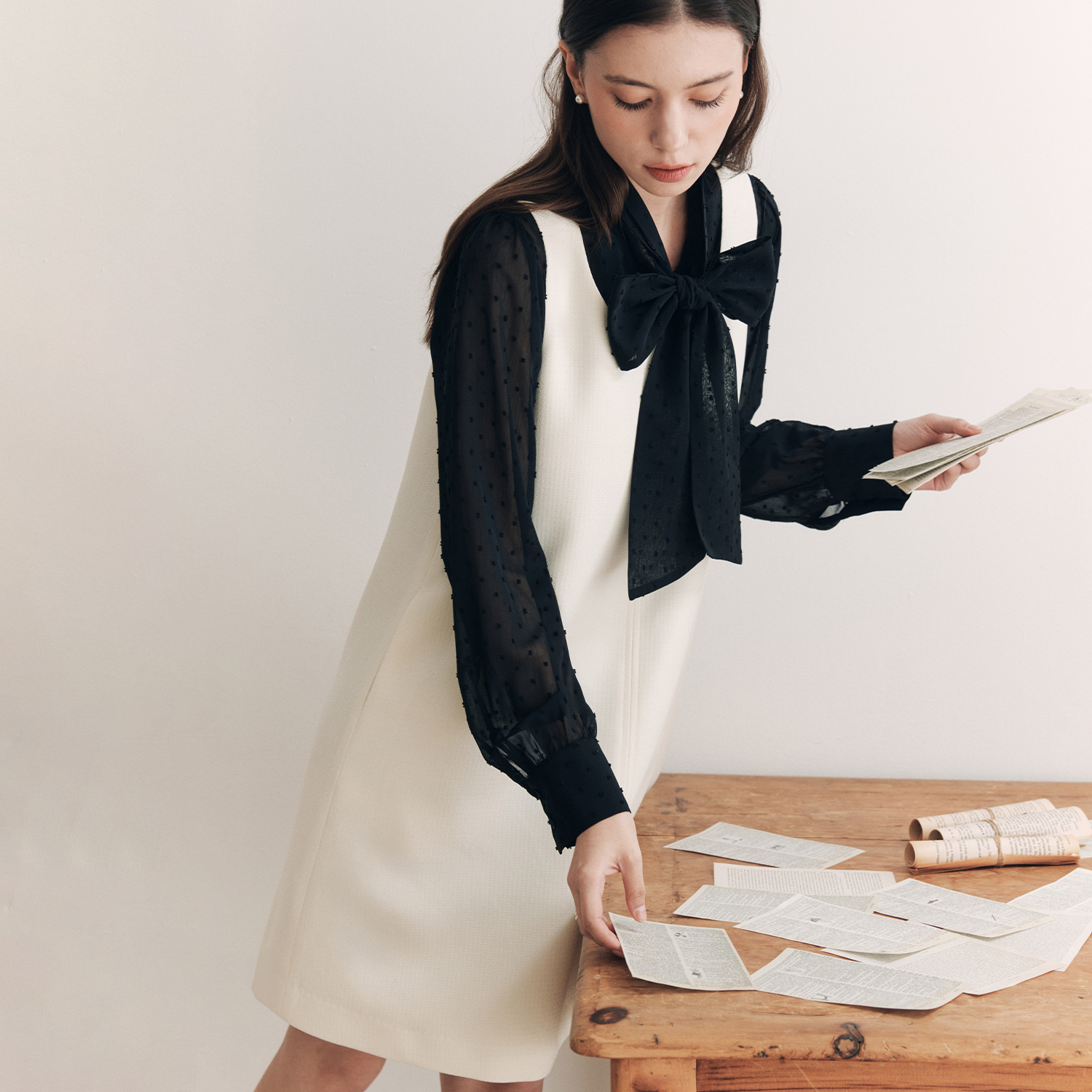 [제로스트릿]코지 트위드 원피스 COZY TWEED ONEPIECE / IVORY - 상세 이미지 2
