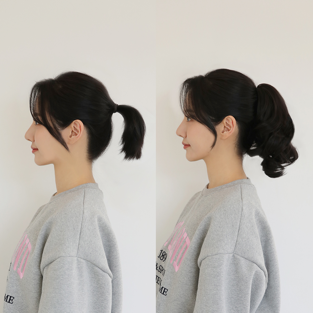포니테일 가발 집게 머리 달비 숏레이어드 세팅펌 이미지 7