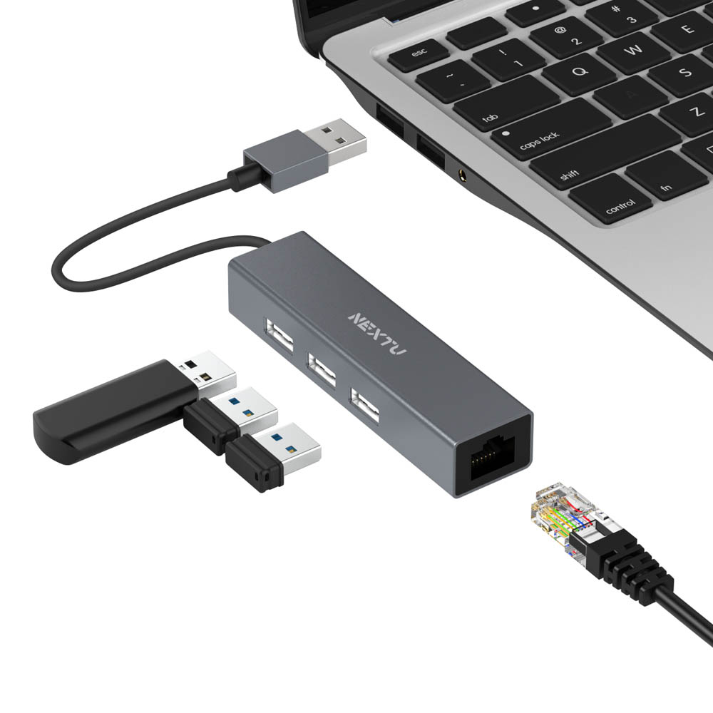 넥스트유 래마돈 USB 유선 랜카드 어댑터 3포트 허브 WOL 지원 - 상세 이미지 4