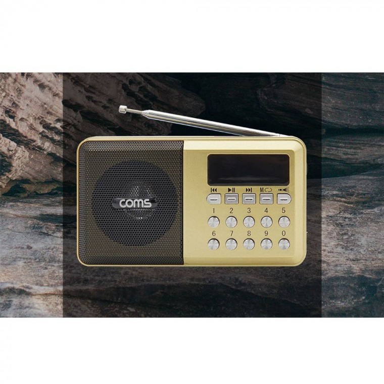 Coms 라디오 USB 휴대용 스피커 골드 MP3 음악 - 메인 이미지