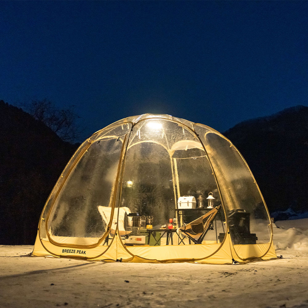 원터치 투명 돔 텐트 팝업텐트 호박 쉘터 우레탄창 초대형 6면