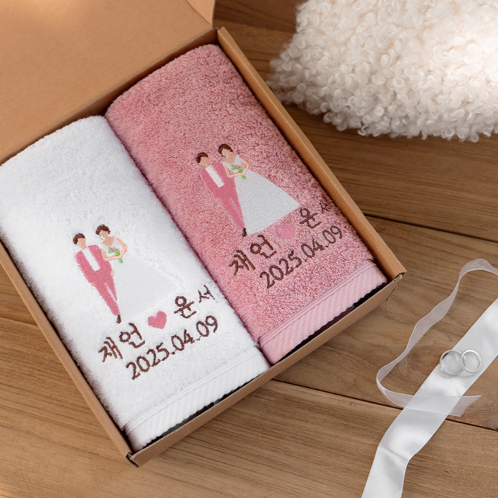 송월타올 결혼 수건 답례품 소량 제작 - 상세 이미지 2