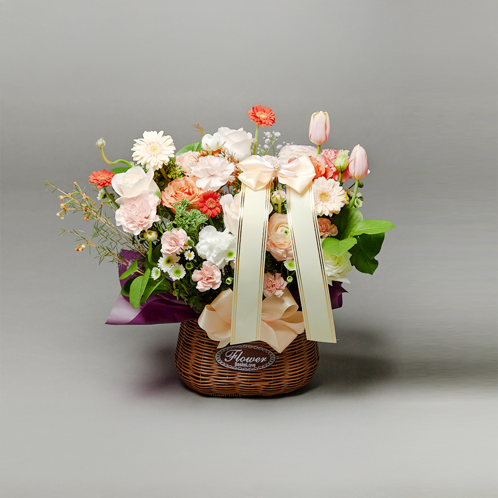 다홍빛 오렌지 플로라 플라워 꽃다발 생화 꽃바구니 생일 기념일 발렌타인데이 전국꽃배달