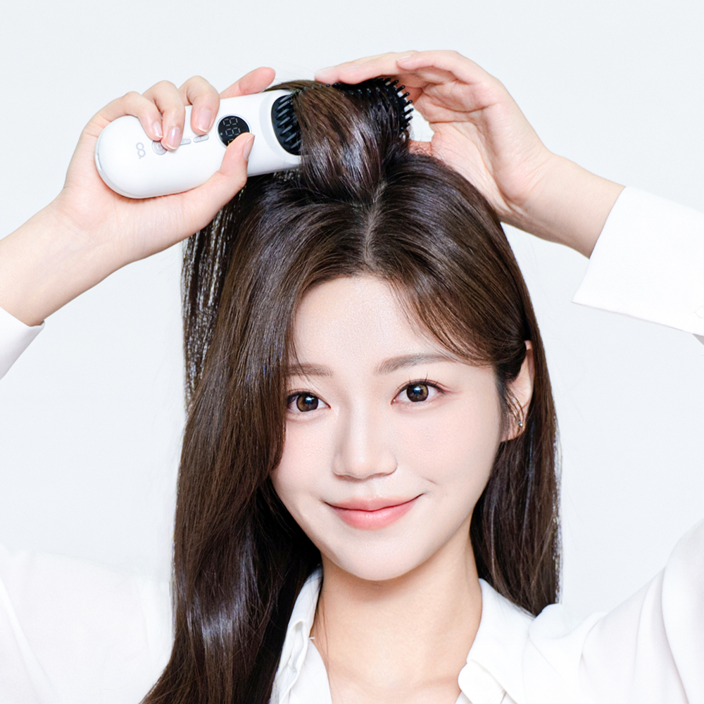 오아 볼륨업 무선 빗 고데기 뿌리 볼륨 남자 다운펌 고대기 매직기 화이트 - 상세 이미지 2