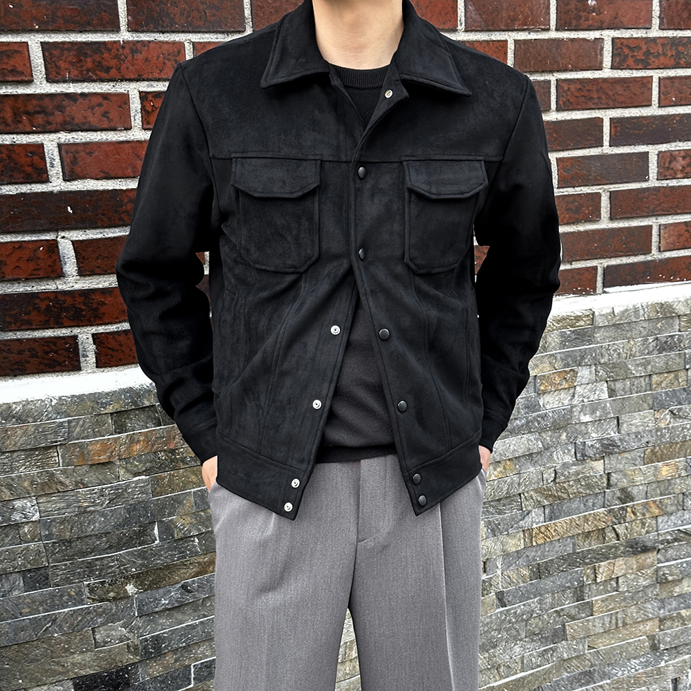 남자 스웨이드자켓 크롭 트러커자켓 - 상세 이미지 3