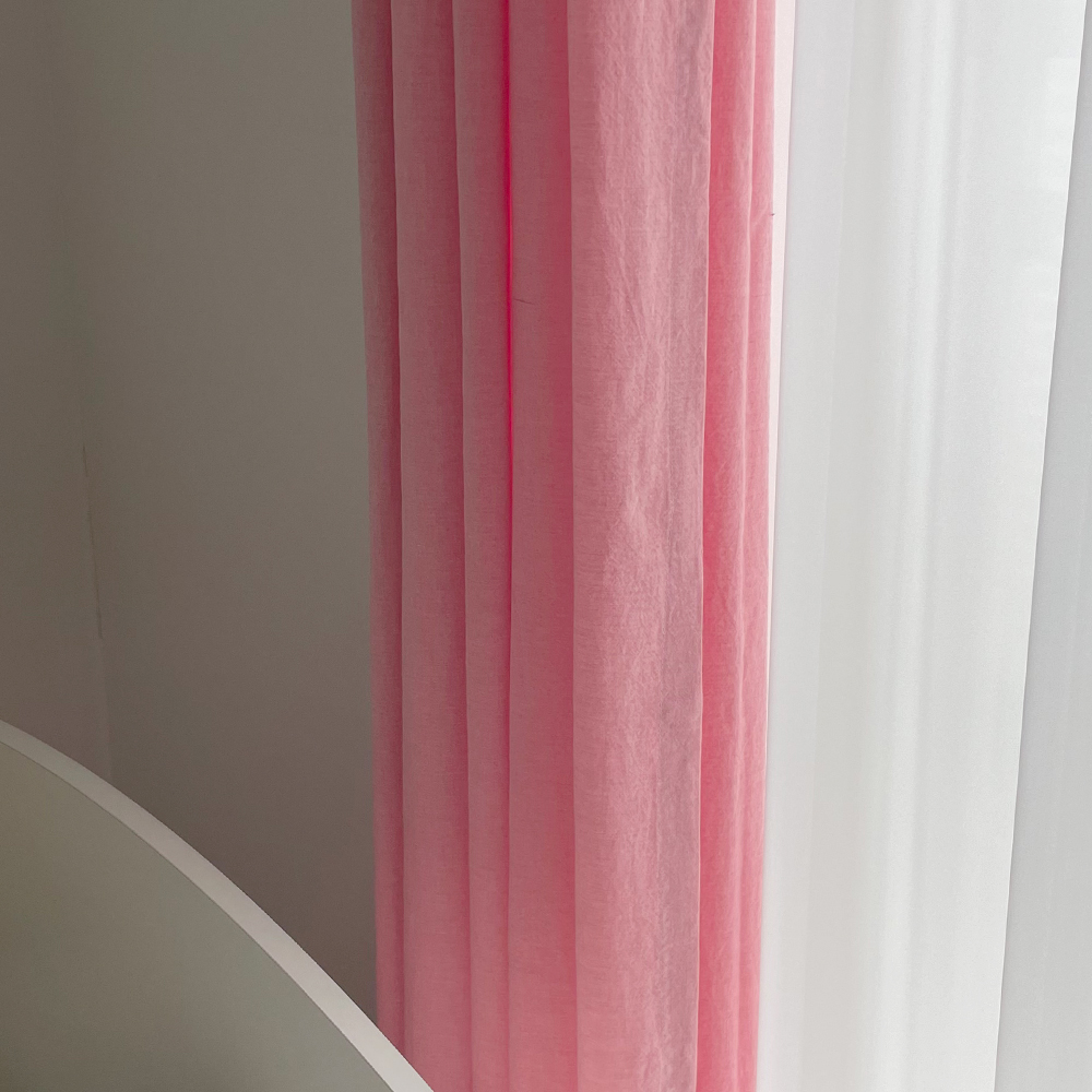 바이아미 멜란 무지 아이방 키즈 커튼 꽃핑크 맞춤제작