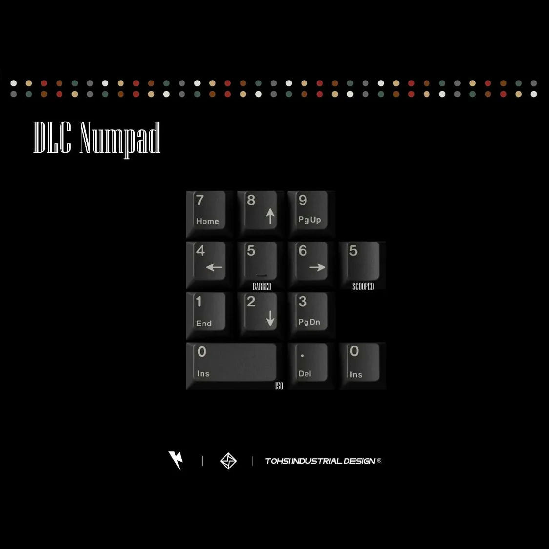KEYKOBO 레트로 믹스드 라이트 R2 DLC 넘패드 킷 - 상품 이미지