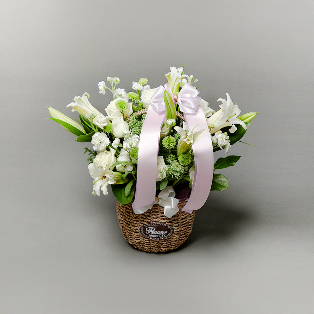 화이트 모먼트 플로라 플라워 꽃다발 생화 꽃바구니 생일 기념일 발렌타인데이 전국꽃배달