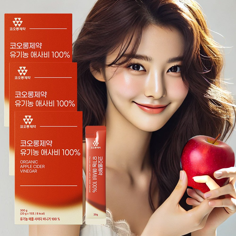 애사비 애플사이다비니거 사과식초 유기농 300ml, 3개