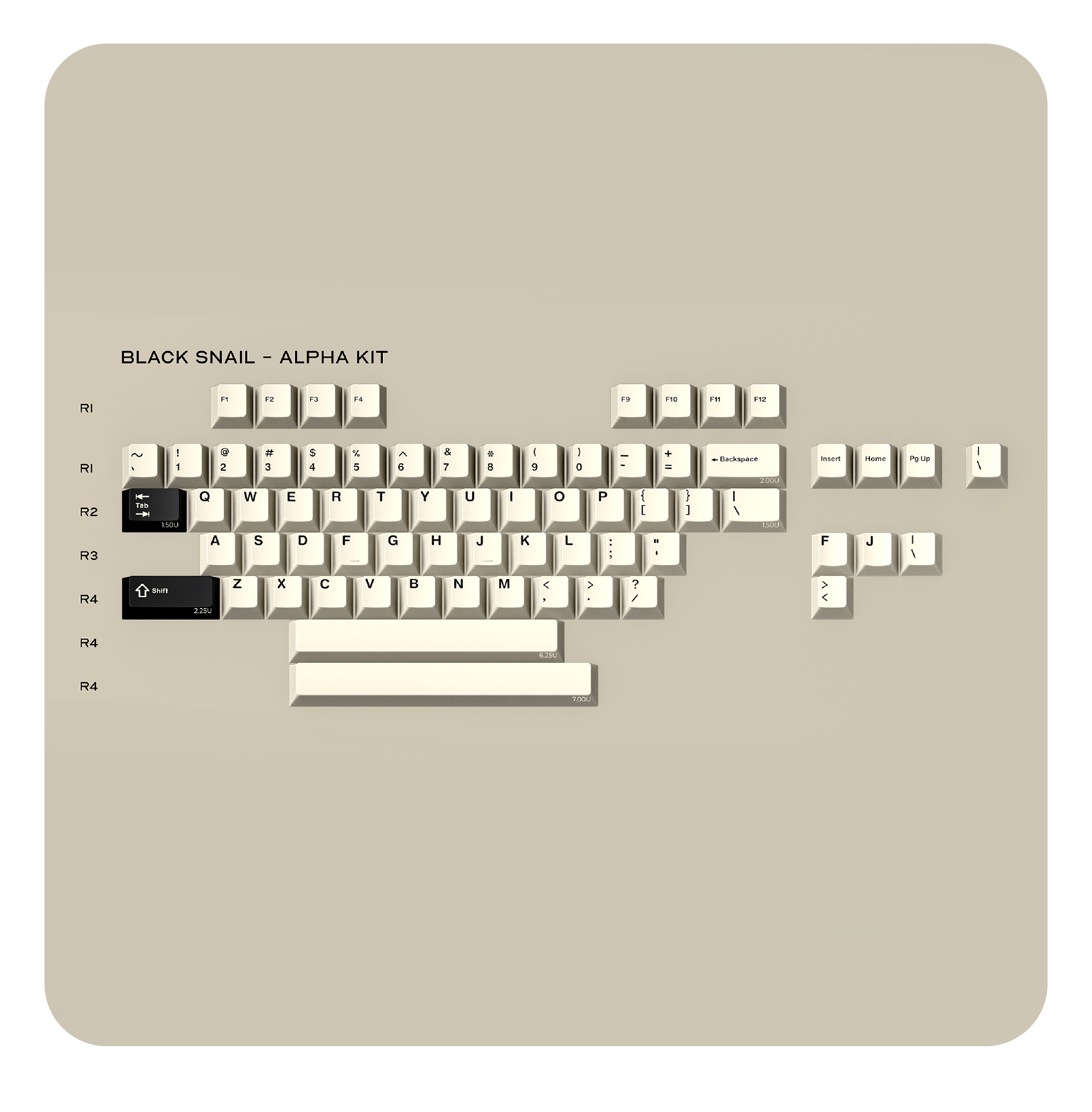 GMK CYL Black Snail 별도 구성 키캡 알파 킷 등