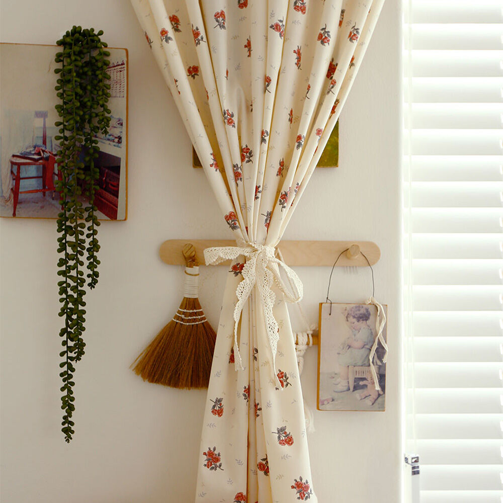 마리엔젤 빈티지 로즈베일리 가리개 창문 커튼 공간분리 가림막 커텐 테이블보 호환 XS