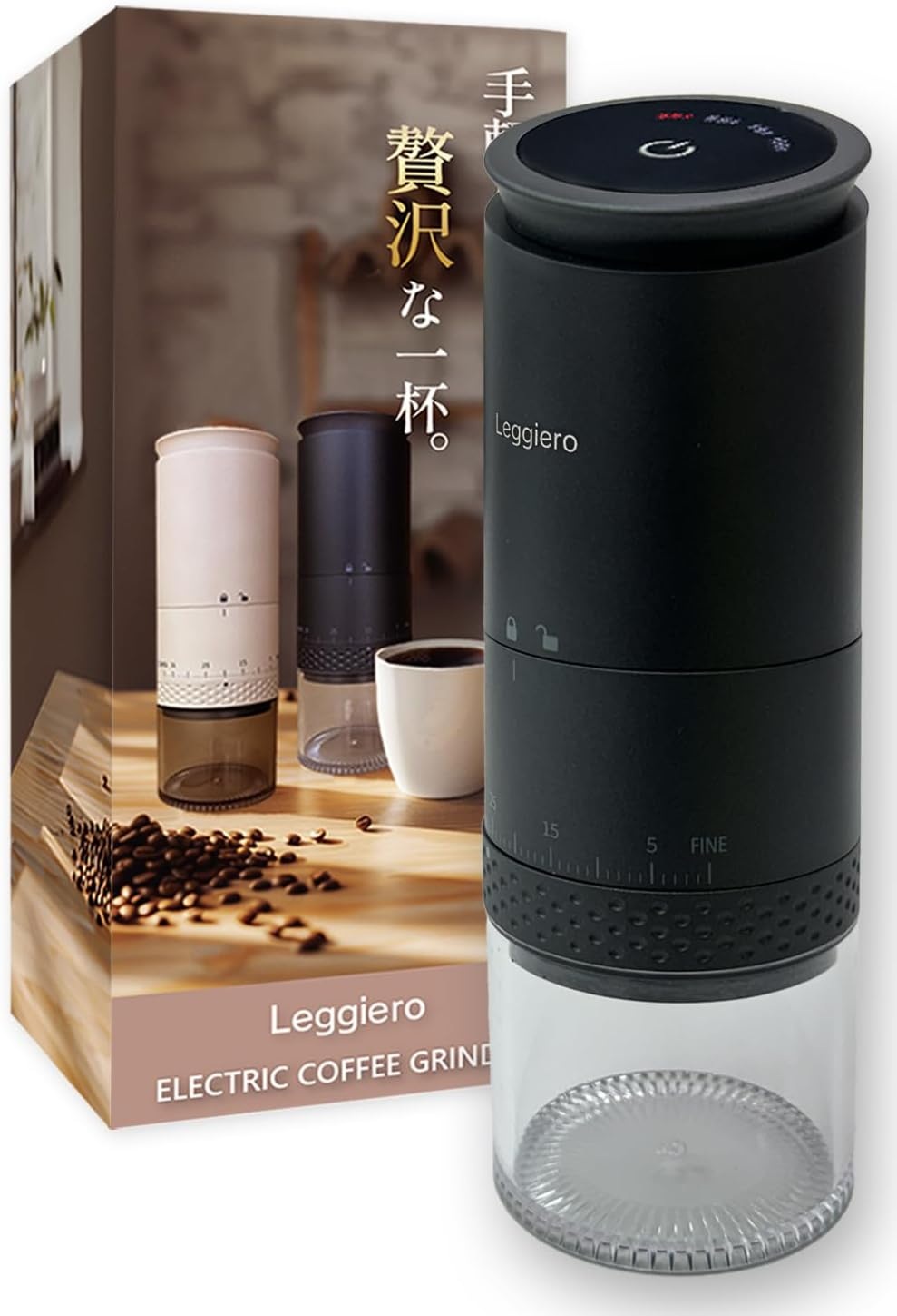 바리스타 감수 USB 충전식 전동 커피 원두 그라인더 분쇄기 - 상품 이미지