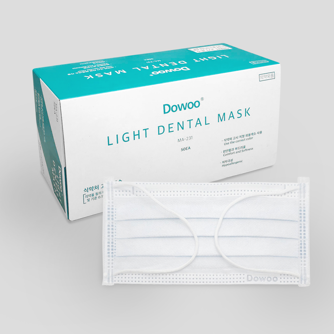 Dowoo 도우 라이트 덴탈 마스크 화이트 국산 50매, 1개