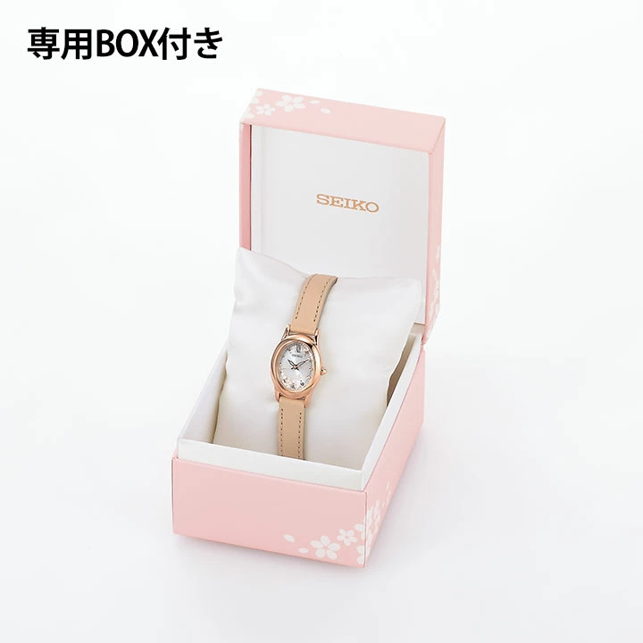 세이코 셀렉션 SEIKO 솔라 벚꽃 한정판 금장 SWFA208 여자 손목 캐주얼 시계 - 상세 이미지 3