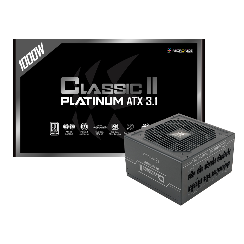 마이크로닉스 Classic II 1000W 80PLUS 플래티넘 ATX3.1 PC 파워 - 메인 이미지