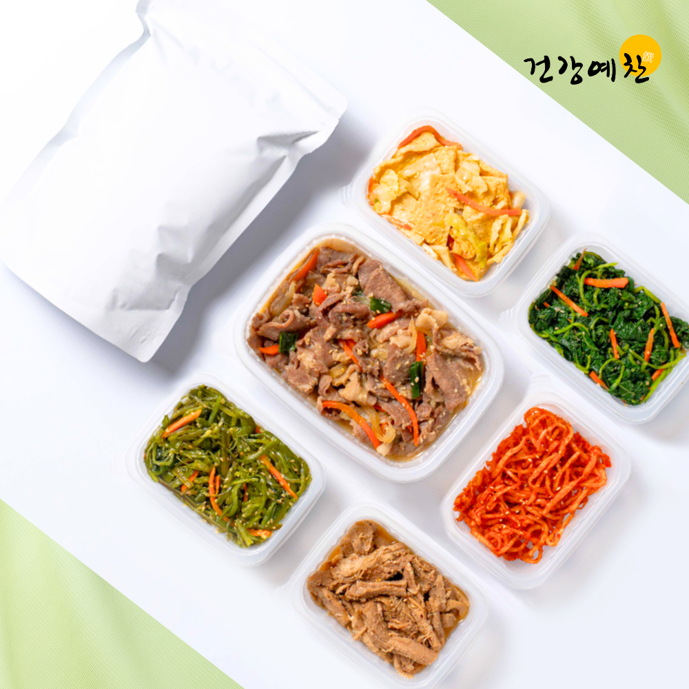건강예찬반찬배달 반찬정기배송 밑반찬 구독 가정식 집 가게 저염식 기본형1회 제품 이미지