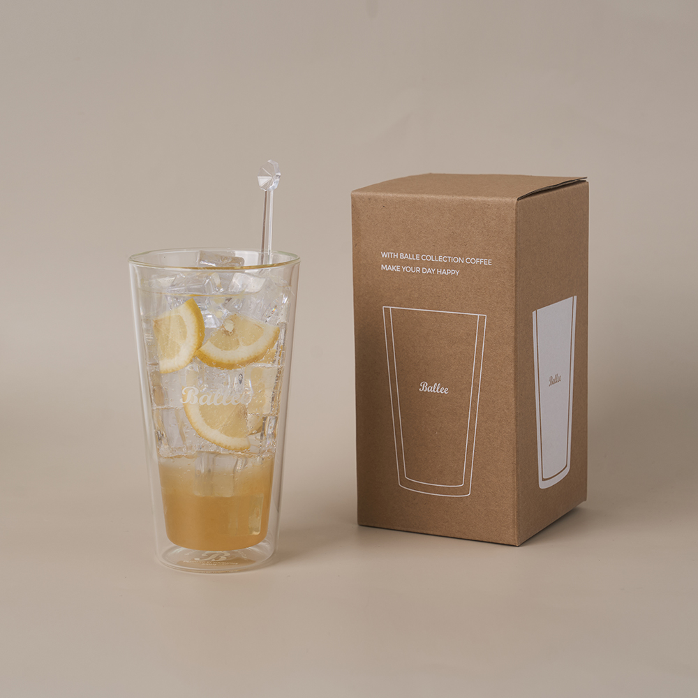 발르 더블월 글라스 이중 내열 유리컵 유리잔 500ml - 상세 이미지 3