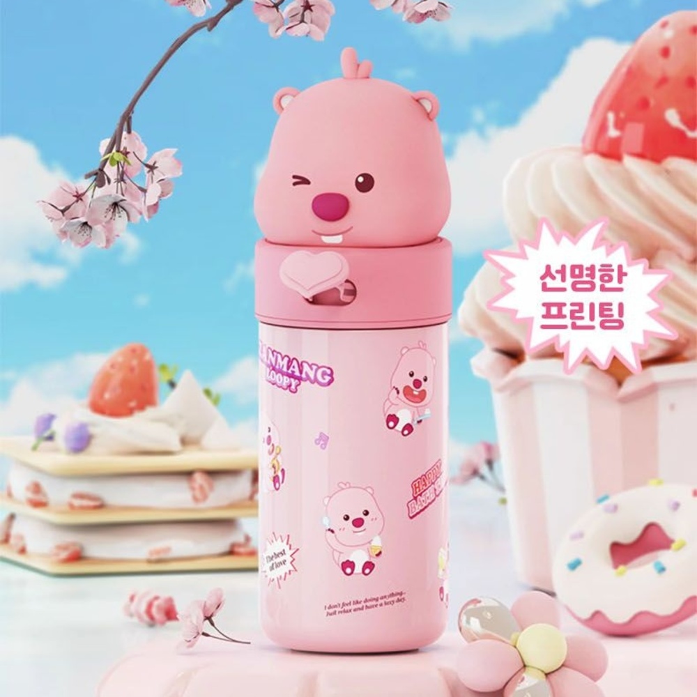 잔망 루피 피규어 텀블러 스텐 316 귀여운 캐릭터 어린이 휴대용 텀블러 350ml - 상세 이미지 3