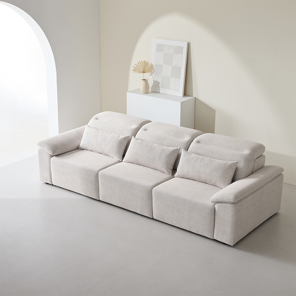 코모 모션 슬라이드 리클라이너 패브릭 4인 쇼파