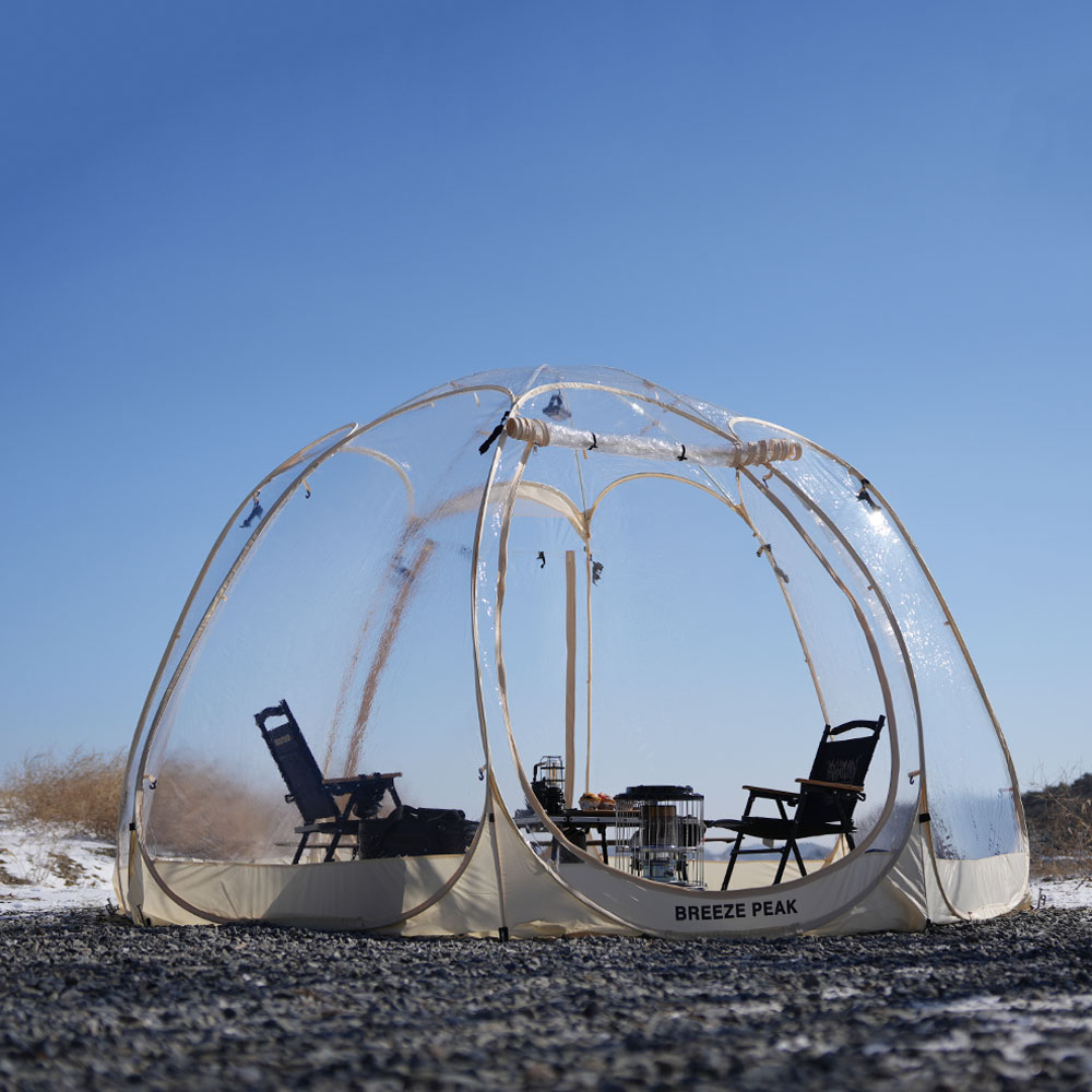 원터치 투명 돔 텐트 팝업텐트 호박 쉘터 우레탄창 초대형 6면