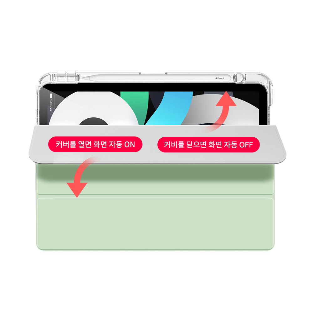 고부기 스마트커버 슬라이드 탈부착 거치대 케이스 스카이블루, 아이패드 프로 27.9cm(11인치) M4 7세대 - 상세 이미지 2