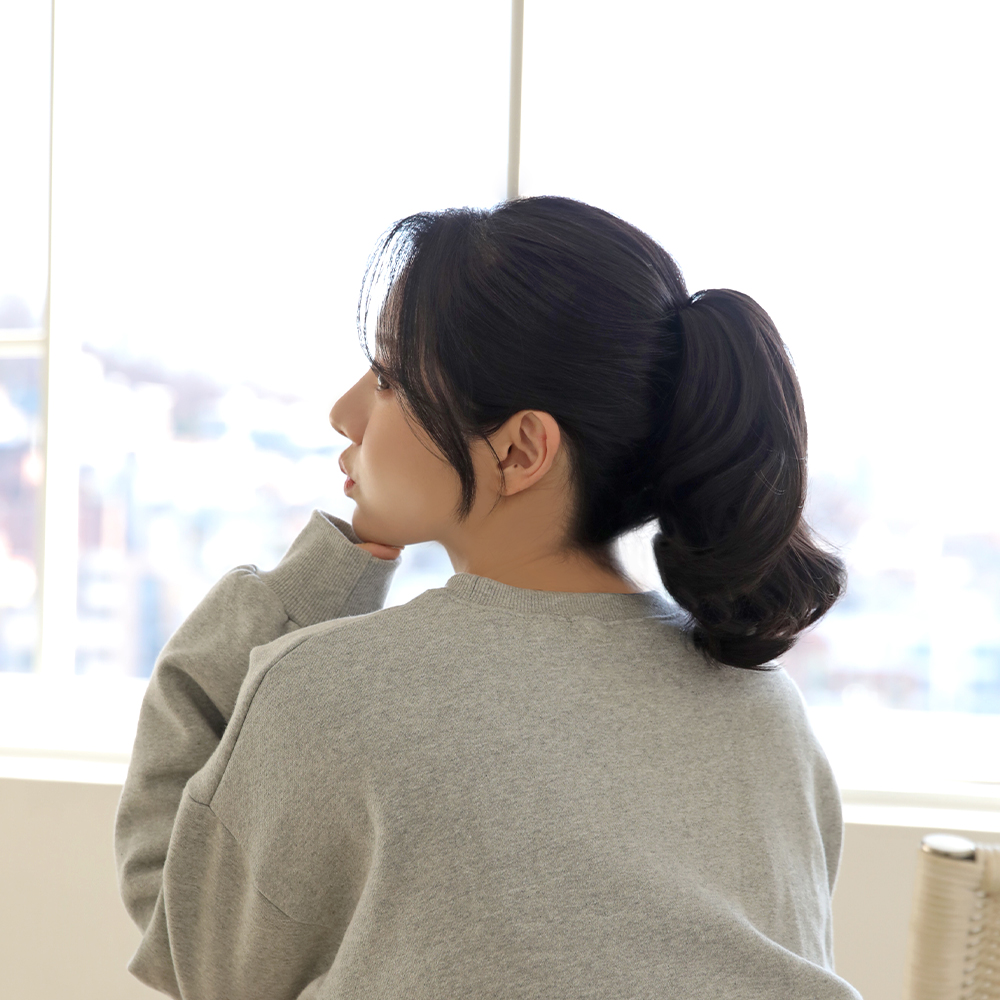 포니테일 가발 집게 머리 달비 숏레이어드 세팅펌 - 상세 이미지 2
