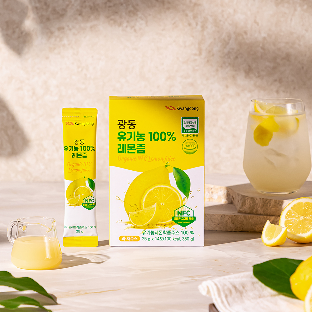광동 유기농 100% 레몬즙 레몬착즙주스 (25g x 14포) 350ml, 2개 - 상세 이미지 3
