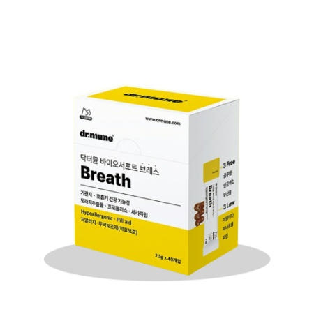 브레스 닥터뮨 바이오셔포트 강아지 고양이 영양제 저알러지 투약보조제 약효보호 기관지, 2.5g, 40개