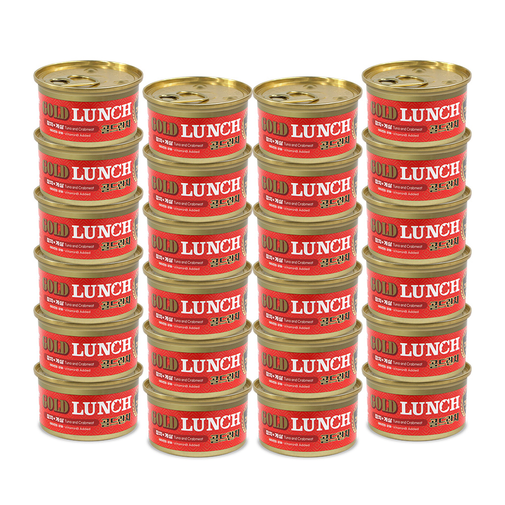프리미엄 골드런치 캔 고양이 습식 캔 간식 게살+참치, 80g, 24개 - 메인 이미지