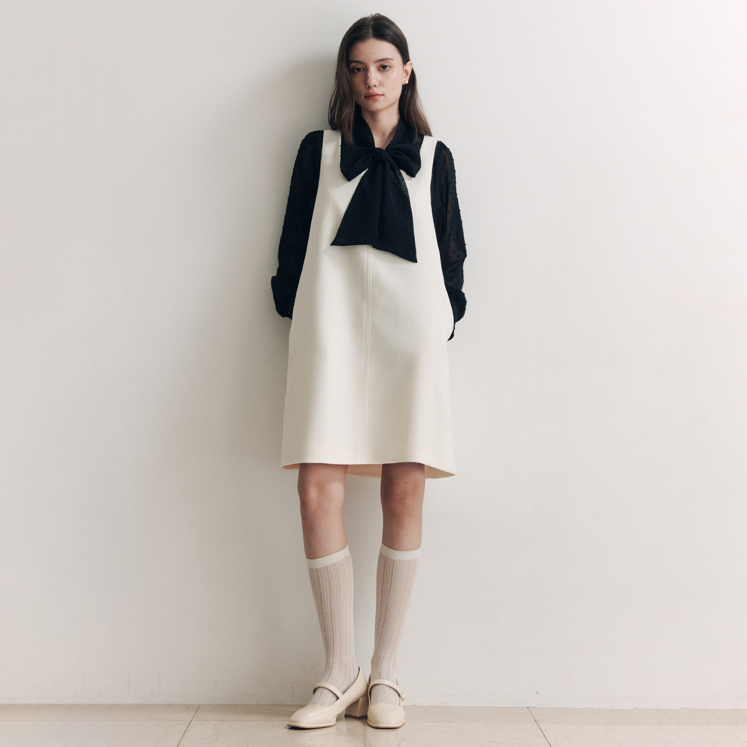 [제로스트릿]코지 트위드 원피스 COZY TWEED ONEPIECE / IVORY - 상세 이미지 3